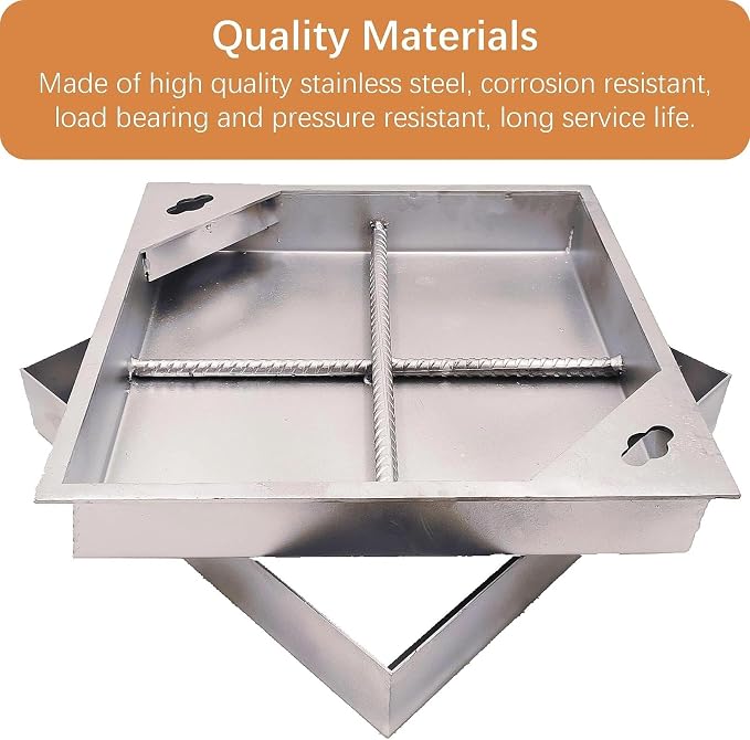 16x16 in Invisible Stainless Steel Manhole Cover and Frame - Image 3