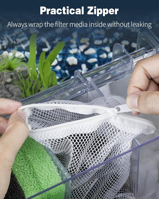 Pawfly 8 Pack Aquarium Filter Media Bags, Fish Tank Fine Mesh Bag - Image 3