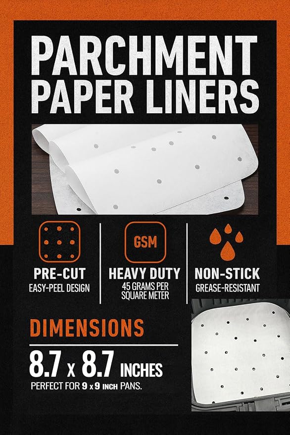 Air Fryer Parchment Paper for Cosori 9-in-1 TurboBlaze 6 Qt, Air Fry, Airfryer - Image 3