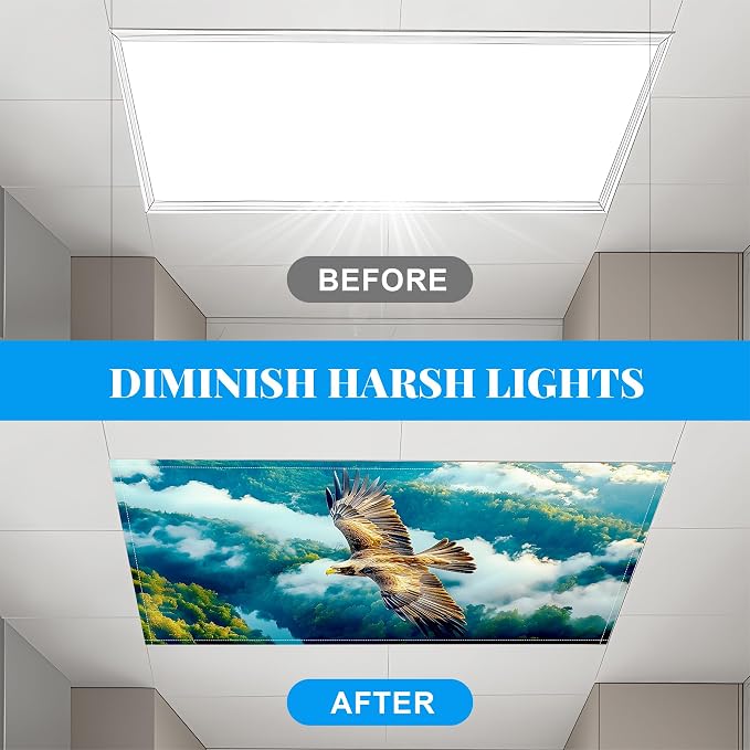 Fluorescent Light Covers-2 Pack 4 x 2 Feet Magnetic Ceiling Light Cover Room - Image 6