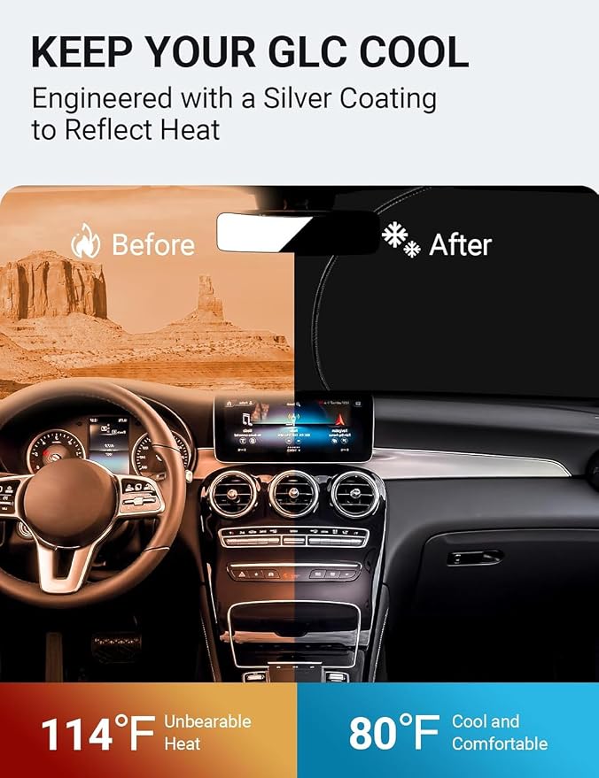 Proadsy 2026 Upgrade Front Windshield Sun Shade Foldable Sunshade Protector - Image 3