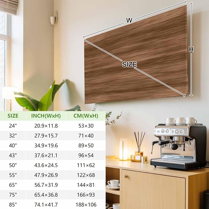 Farmhouse Wood Grain Retro Indoor TV Cover, Elastic TV Screen Protector Farm - Image 3