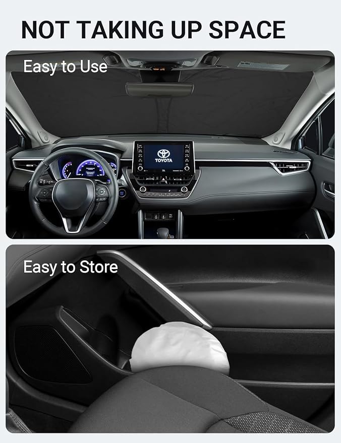 Proadsy Windshield Sun Shade for Toyota Corolla Cross 2022-2025 2026 4-Layer - Image 9