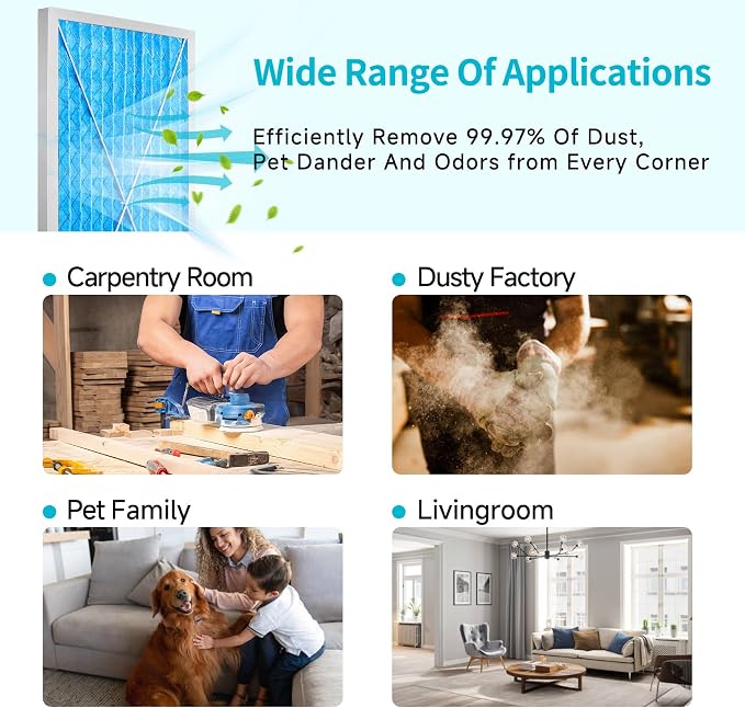 24x12x1 MERV 13 Washable Electrostatic Outer Air Filter Compatible - Image 5