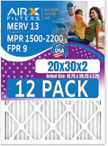 20x30x2 Air Filter MERV 13 Rating, 12 Pack of Furnace Filters Comparable to MPR by AIRXFILTERSWICKEDCLEANAIR