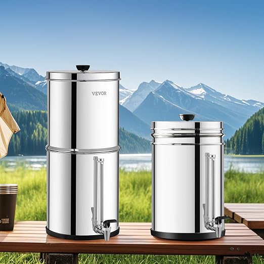 VEVOR Gravity-fed Water Filter System, 2.25G 304 Stainless-Steel Countertop - Image 8