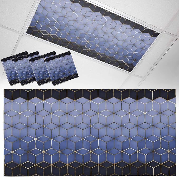 2x4 ft Fluorescent Light Cover for Ceiling Abstract Blue Black Gradient by Unknown