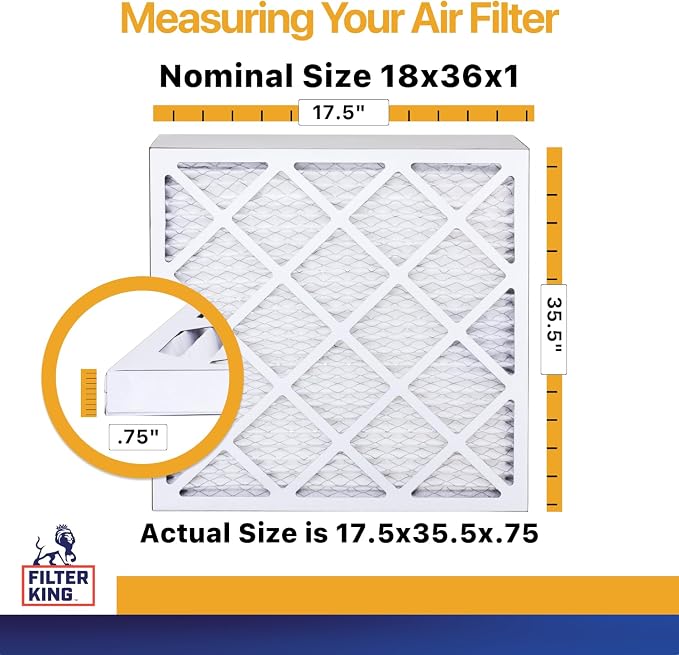 Filter King 18x36x1 Air Filter | 6-PACK | MERV 13 HVAC Pleated A/C Furnace - Image 2