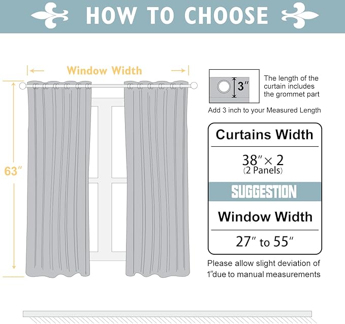 ChrisDowa 100% Blackout Curtains 63 inch Long for Bedroom with Black Liner, 2 Thick Layers Total Blackout Thermal Insulated Grommet Window Curtains 2 Panels Set (Burgundy, 38 x 63 Inch)