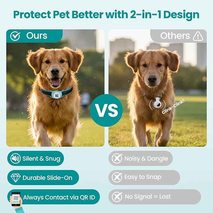 for AirTag Holder Dog Collar, Smart QR Code Holder - Image 3