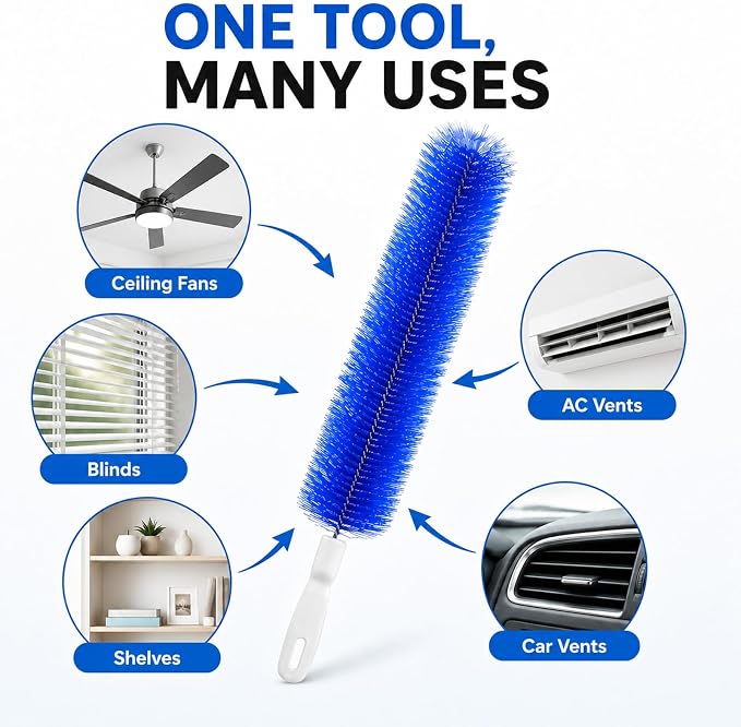 Fan Cleaning Brush, Bendable Microfiber Duster, Washable Reusable Fan Brush - Image 6
