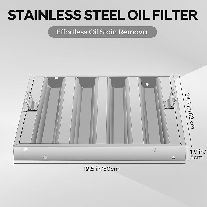 Hood Filters 19.5W x 24.5H Inch, 430 Stainless Steel, Commercial Kitchen Range - Image 2