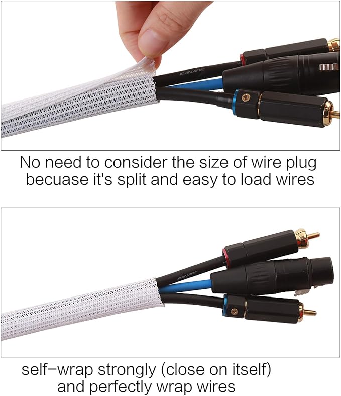 Alex Tech 10ft - 3/4 inch Cord Protector Wire Loom Tubing Cable Sleeve Split - Image 2