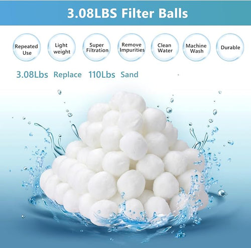 1.54 lbs Pool Filter Balls for Sand Filter Pump, Dry Filter Sand Balls - Image 2