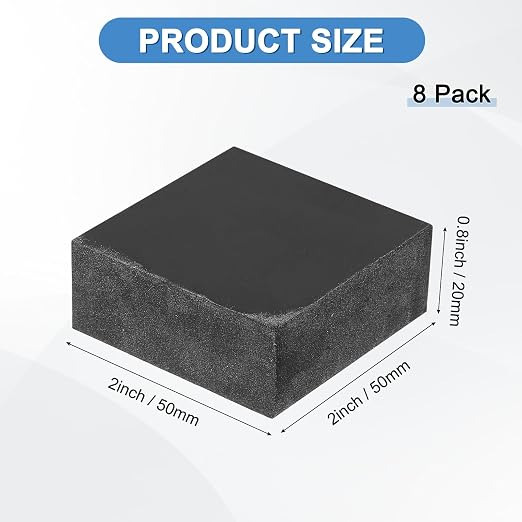 M METERXITY 8-Pack Rubber Anti Vibration Pads 2" Non-Slip Square Vibration - Image 3