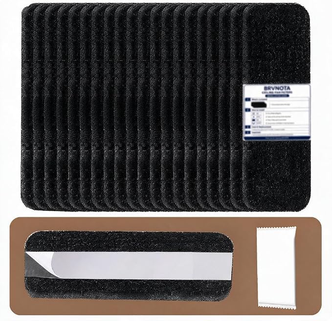 Ceiling Fan Filters for Blades 20 Pack, Activated Carbon Fan Filter, Fan Blade by BRVNOTA