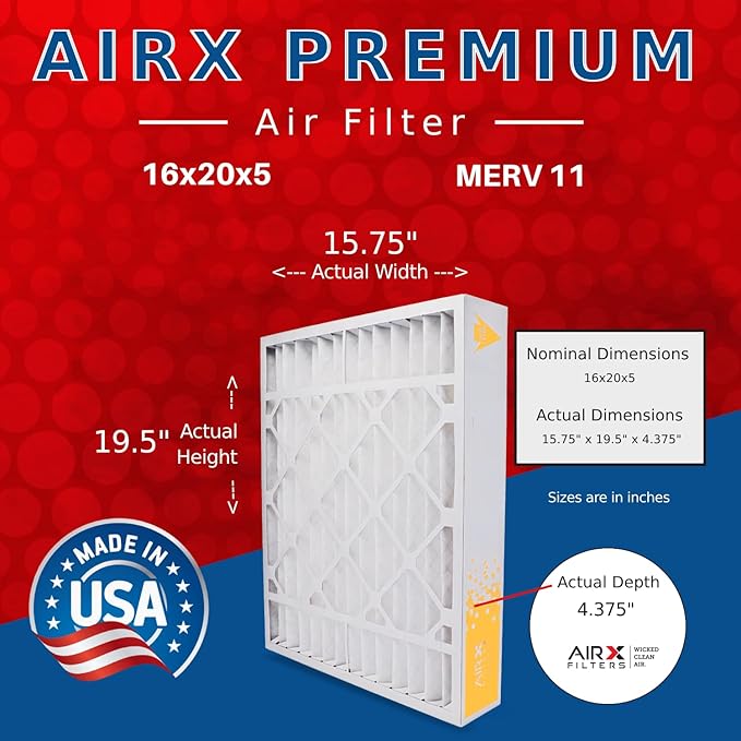 AIRX FILTERS WICKED CLEAN AIR. 16x20x5 Air Filter MERV 11 Compatible - Image 2