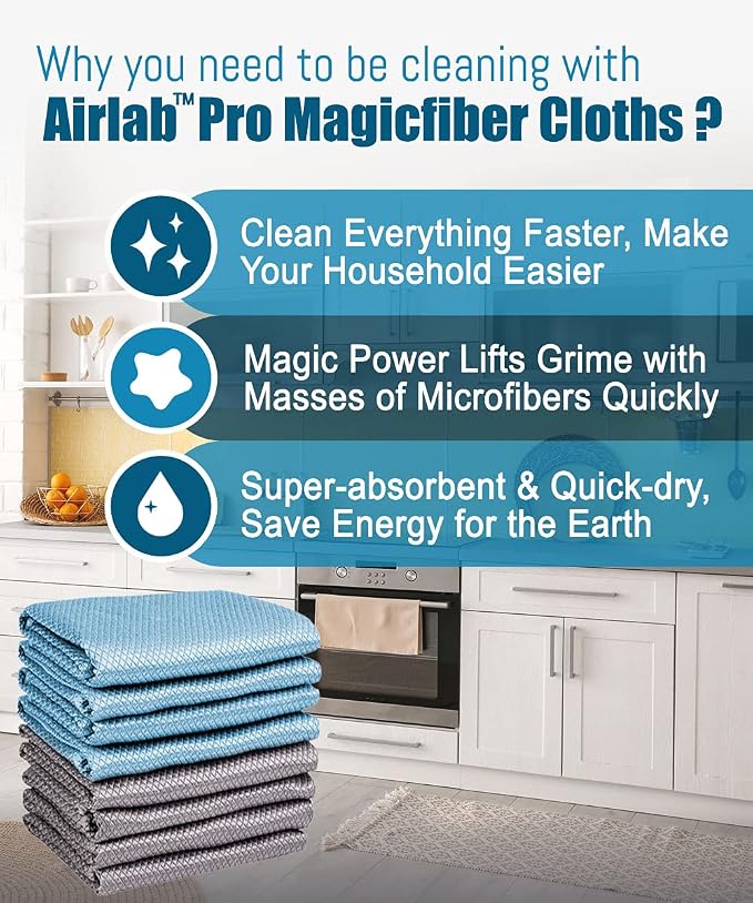 Airlab Glass Polishing Cloth Streak Free Miracle Cleaning Cloth Lint Free - Image 2