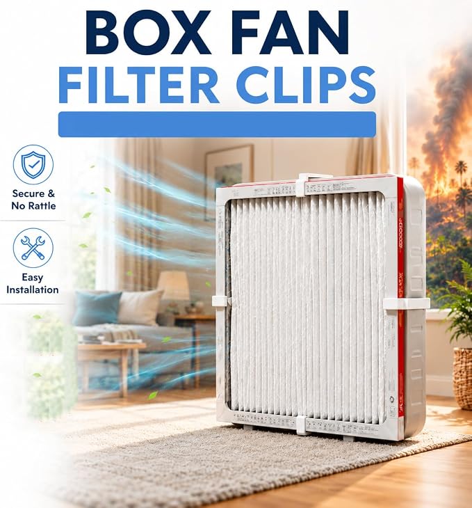 Box Fan Filter Clips for 20" Box Fan, Reusable Air Filter Holder Clips for - Image 5