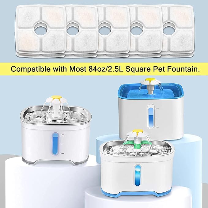 Cat Water Fountain Filters, 8 Pack Replacement Filter Fit - Image 2