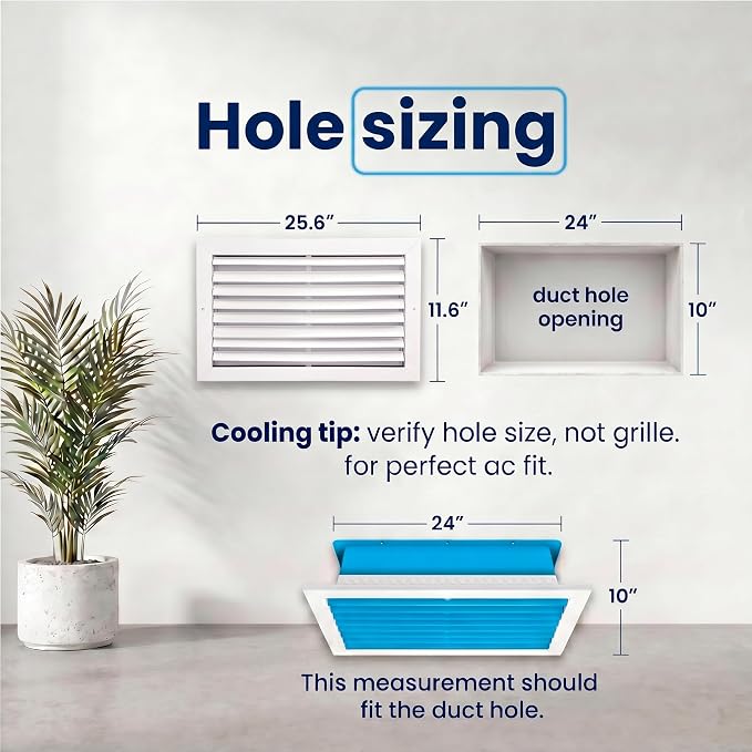 24x10 Aluminum 1-Way Air Vent Cover Wall Ceiling Register Multi-Shutter Damper - Image 3