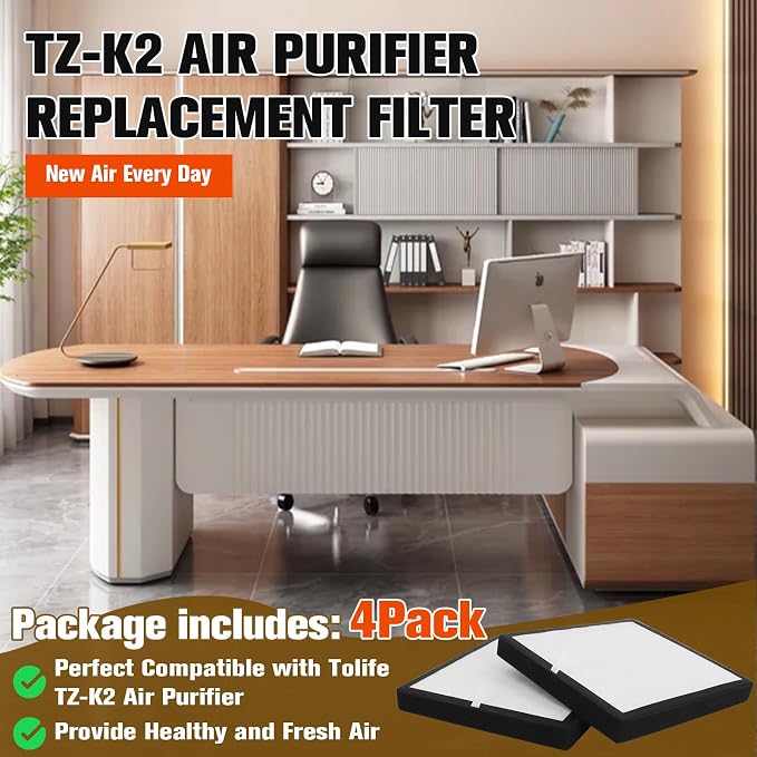 TZ-K2 Air Purifier Replacement Filter, H13 True HEPA & Activated Carbon - Image 6