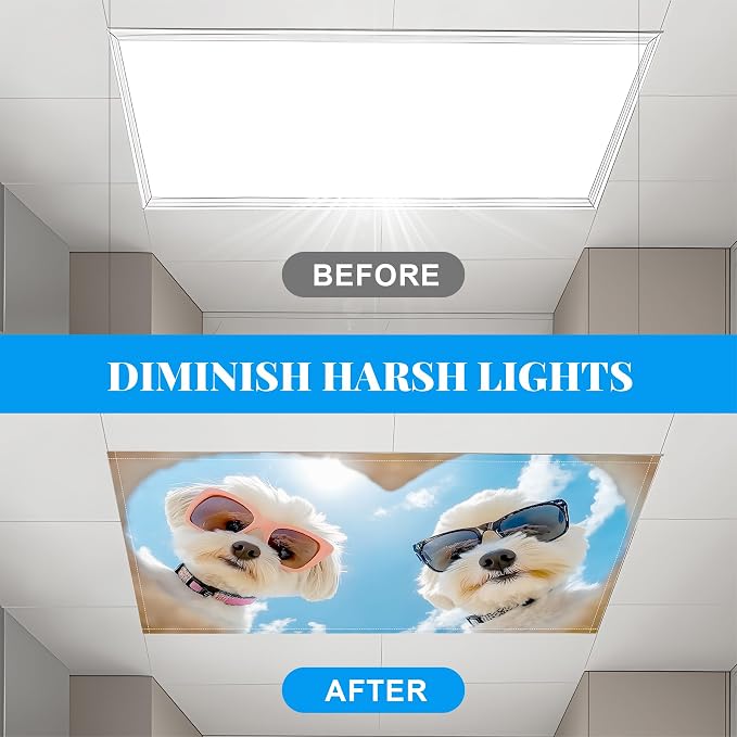 Fluorescent Light Covers-2 Pack 4 x 2 Feet Magnetic Ceiling Light Cover Room - Image 6