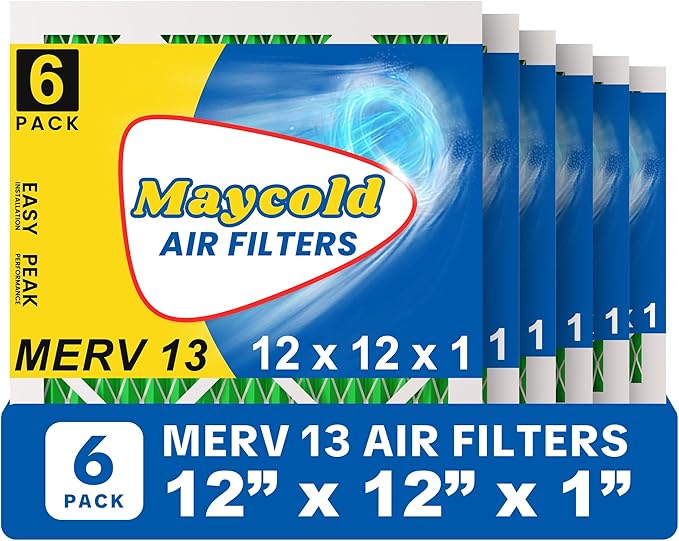 Maycold MERV 13 12x12x1 Air Filter, High-Efficiency Pleated AC & Furnace Filters by Maycold