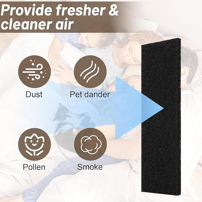 10Pcs Ceiling Fan Blade Filters, Self Adhesive Rectangular Coconut Carbon Air - Image 5