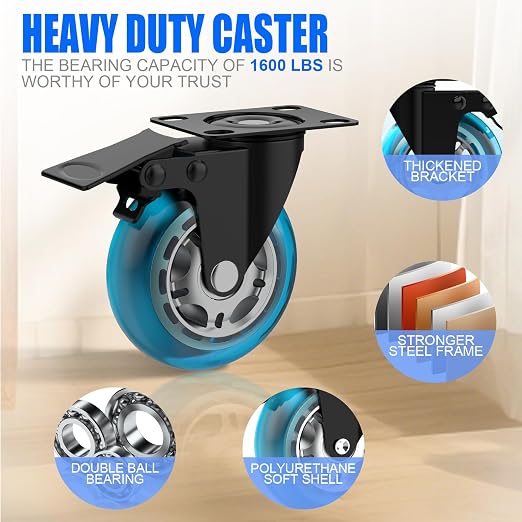 4 in Plate Caster Wheels - Image 4