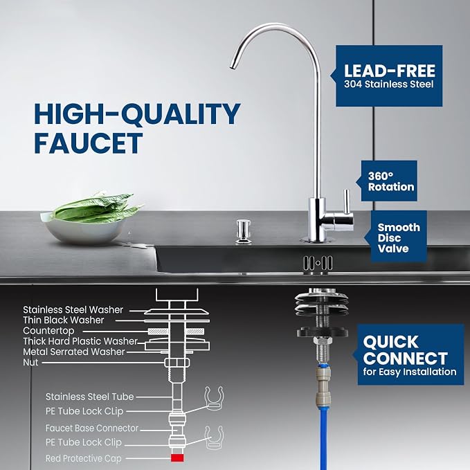 COMFEE’ 5-Stage Reverse Osmosis System, NSF Certified Water Filter - Image 5