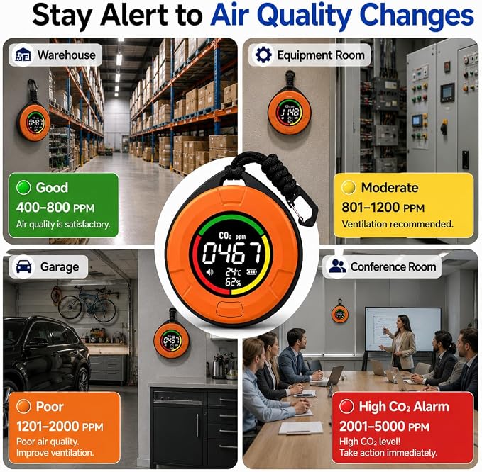 Portable CO2 Detector, Indoor Air Quality Monitor - Image 4