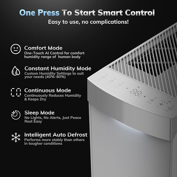 AEOCKY 4500 Sq.Ft 74 Pint/D Energy Star Version 6.0 Dehumidifier, Smart - Image 6