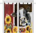Cows Sunflowers Living Room Curtains 84 Inch Length, Window Curtains Tab Top by Unknown