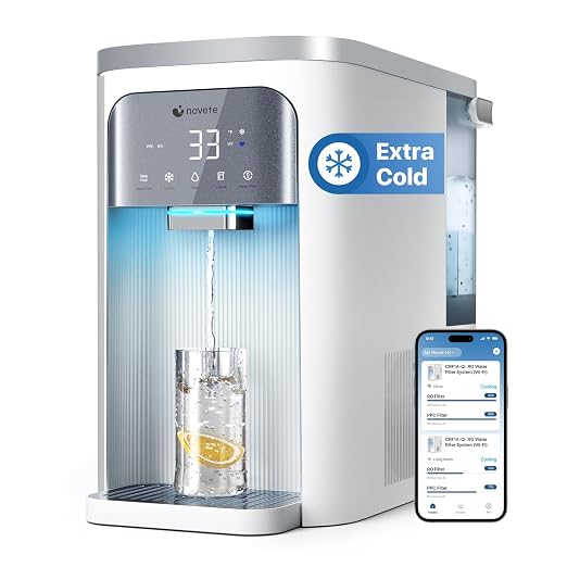 NOVETE Smart Reverse Osmosis Water Filter Countertop, UV 8-Stage RO Water by NOVETE
