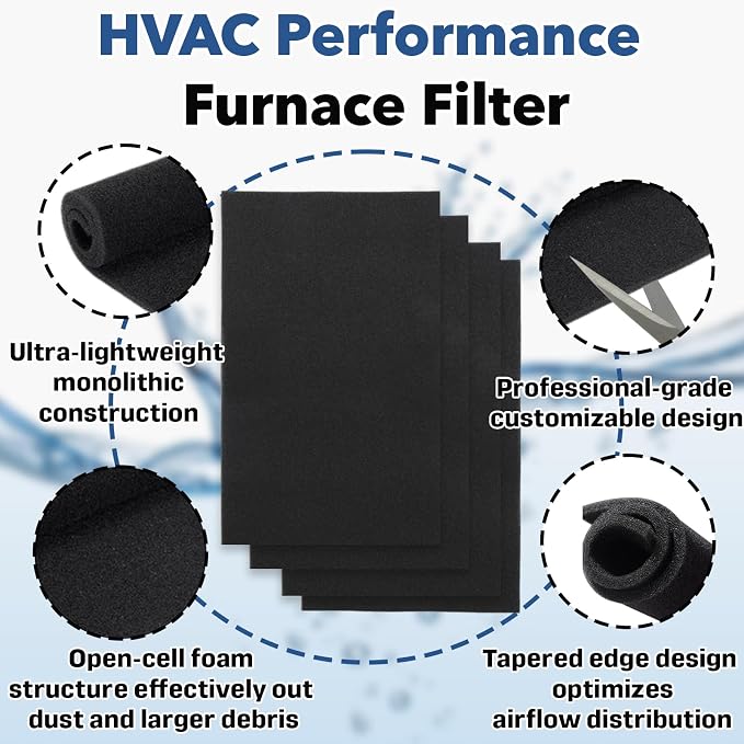 4-Pack 16" x 26" x 1/4" Mobile Home Furnace Door Foam Filter, Vacuum Sealed - Image 3
