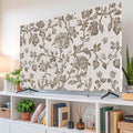 Vintage Farm Flower Leaves Sketch Indoor TV Cover, Elastic TV Screen Protector by Unknown