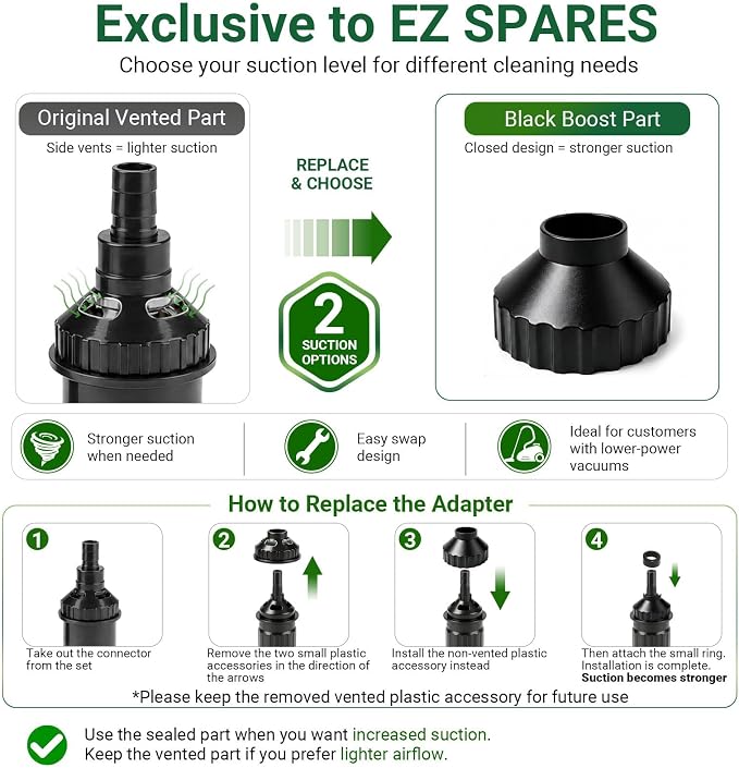 EZ SPARES Crevice Attachment Kit, Compatible - Image 6