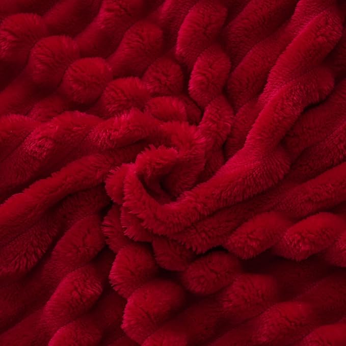 Valentines Day Decorations Red Fleece Throw Blanket 50”×60” for Couch Sofa Bed,Super Soft Cozy Plush Microfiber Flannel Blanket with Stripes Design Lightweight for Adults,Woman,Girls Gifts