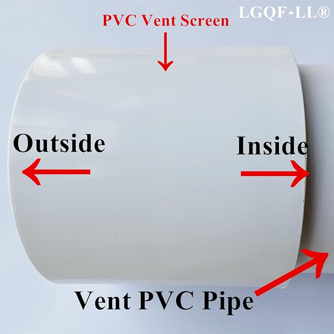 6" PVC Vent Cap with Stainless Steel Screen, 0°Vent Termination Cap - Image 8