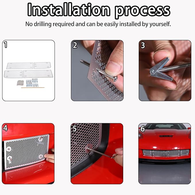 Lcojicep 4PCS Front Grill Mesh Grille Guard Compatible - Image 5