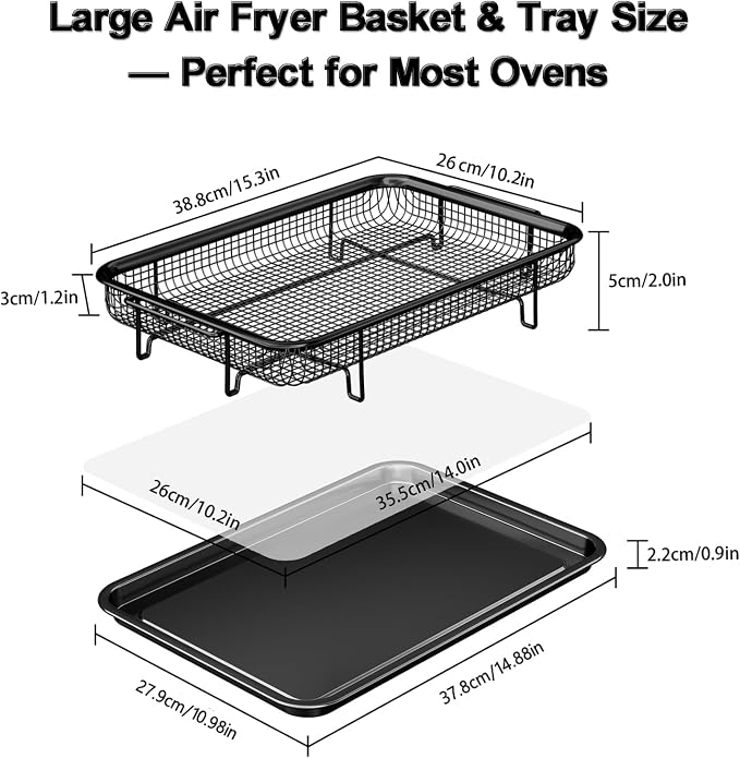 Air Fryer Basket for Oven, Large14.88"×10.98"Air Fryer Pans for Convection Oven - Image 3