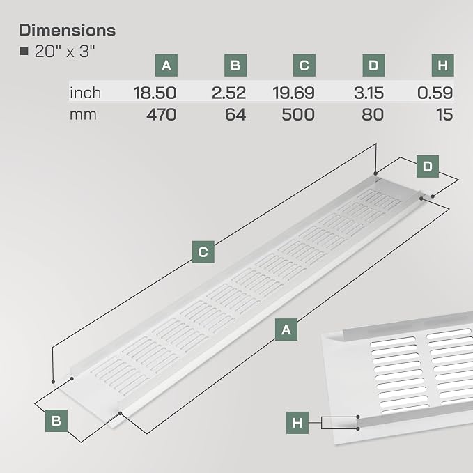 Vent Systems 19.69 x 3.15 Inch - Image 2