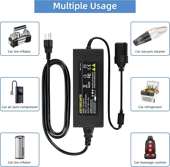AC to DC Converter 12V 15A 180W, 100V ~ 240V to 12V 15A Car Cigarette Lighter - Image 3