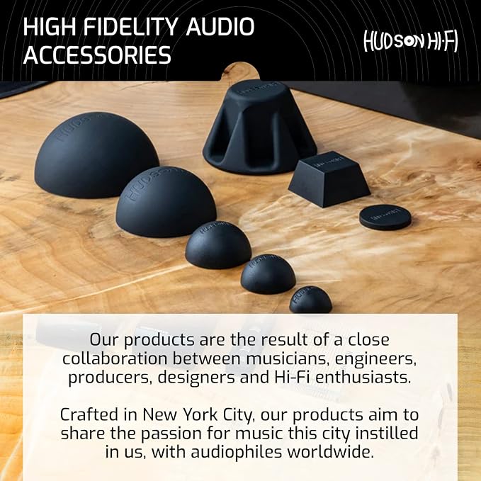Hudson Hi-Fi 1.25" Platinum Silicone Hemisphere Bumper, Non-Skid Isolation Feet - Image 8