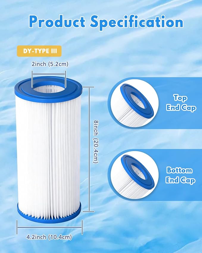 Pool Filter Cartridge for Type A or C, 2 Pack Compatible - Image 2