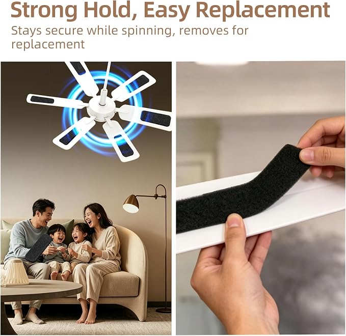 Ceiling Fan Filters for Blades 20 Pack, Activated Carbon Fan Filter, Fan Blade - Image 6