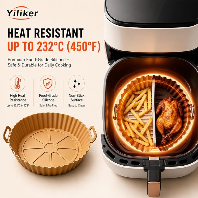 Round Silicone Air Fryer Liners 2PCS - Image 5