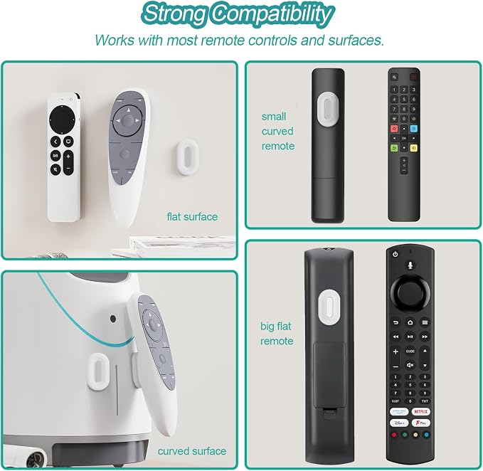 Freewindo Magnetic Remote Control Holder Wall Mount, 5 Pack TV Remote Holder - Image 3