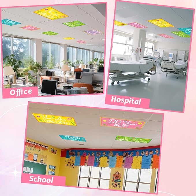 8PCS Fluorescent Light Covers for Classroom Ceiling Light 4x2ft Magnetic Lights - Image 7